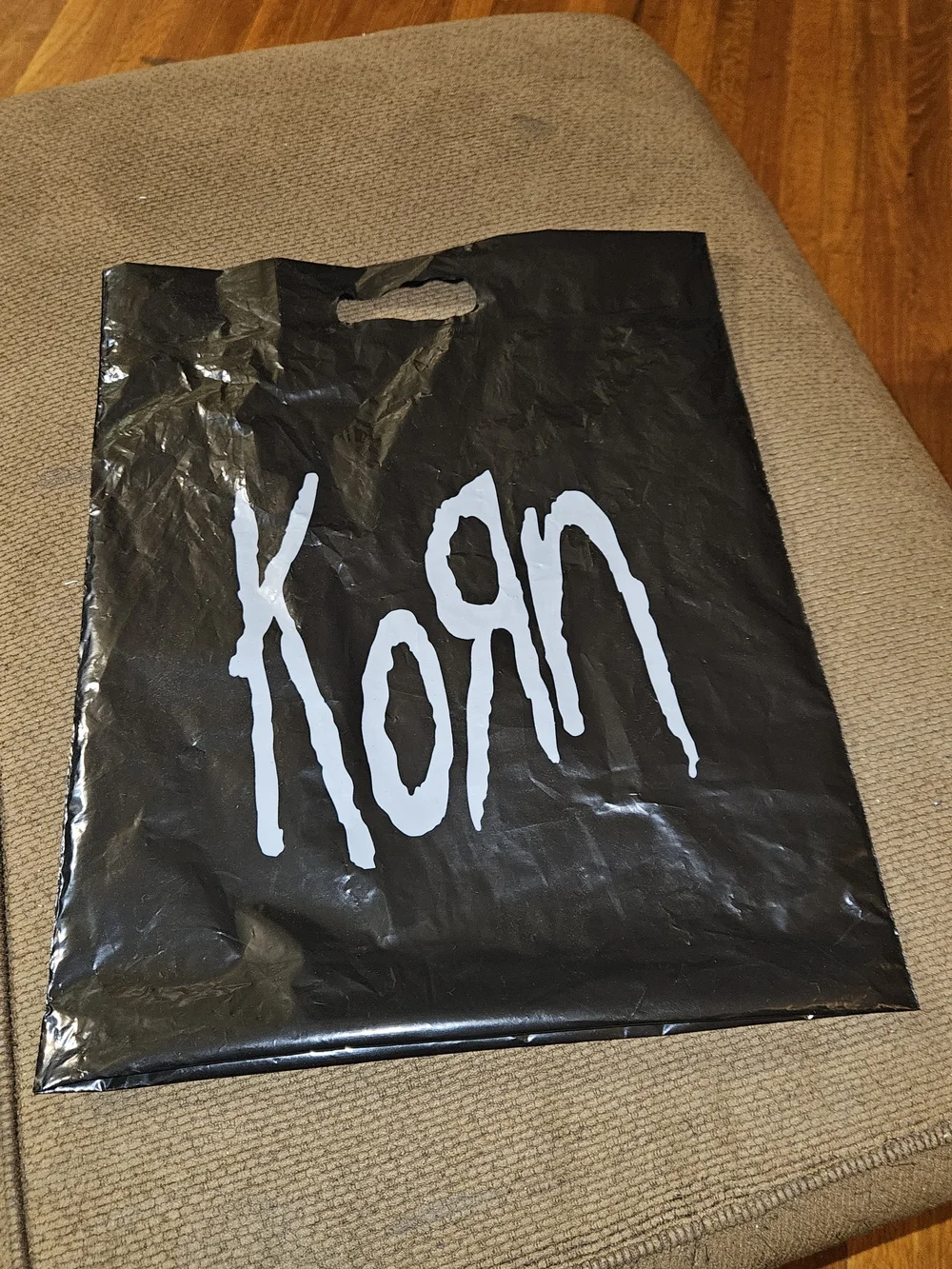 Black KORN Plastic Bag